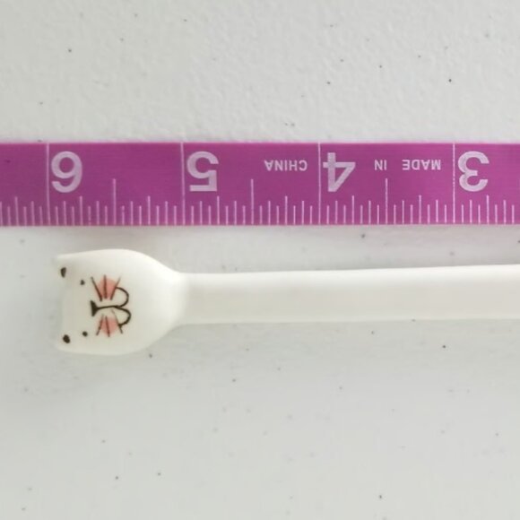 Set of 3 Very Cute Unwaxed Ceramic Cat Spoons for Coffee, Tea or Dessert. - Picture 7 of 8